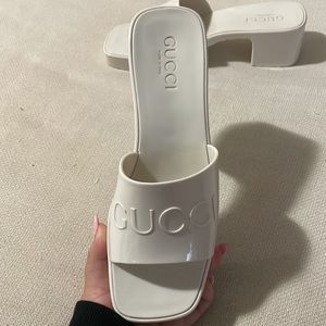 White rubber sandals